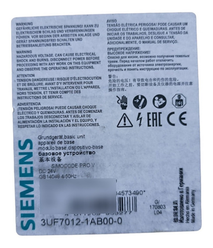 Unidad Base Simocode Pro V Mr Siemens 3uf7012-1ab00-0 24 Vdc