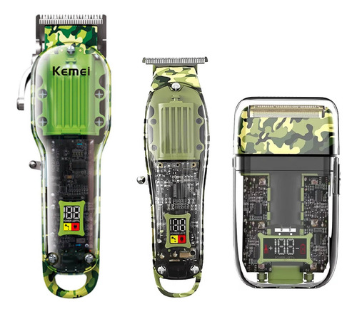 Kit Maquina De Corte Clipper + Patillera + Shaver Kemei