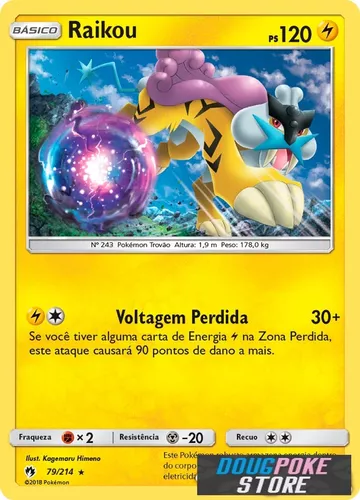 Carta Pokemon Raikou EX Original Copag