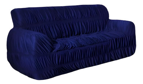 Capa Protetor Sofa Avulsa 3 Lugares 21 Elásticos Luxo Azul