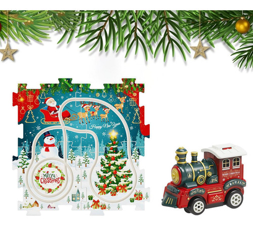 Juguete Navideño Con Forma De Rompecabezas De Tren Con Tren,