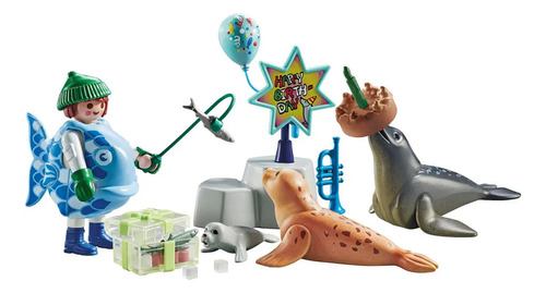 Juguete Playmobil My Life Cuidador Animales Foca Accesorios Color