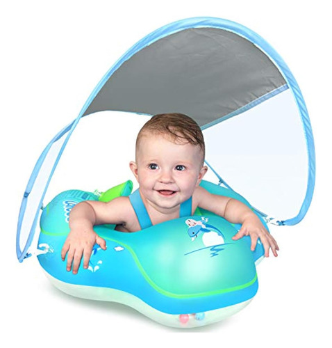 Flotador Inflable Con Toldo Protector Para Bebes 3-36 Meses