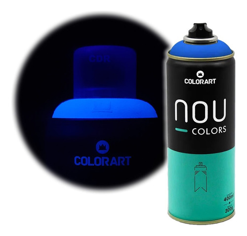 Tinta Spray Nou Colors Azul Luminoso Fluorescente Neon Rave