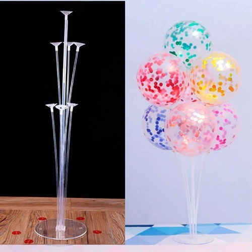 Base Para Centro Mesa Con 7 Popotes De Globos