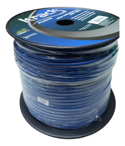 Rollo De Cable Krack Para Micrófono Color Azul 100 Mts 2x24