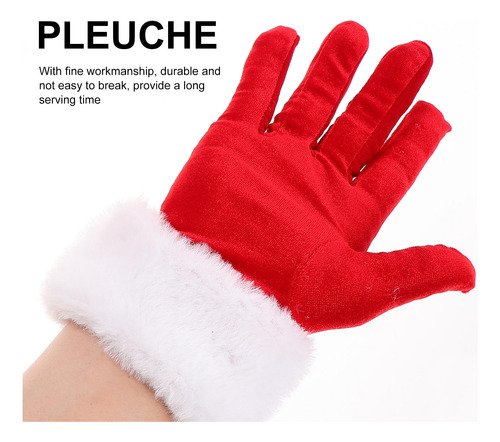 1 Par De Guantes Cortos Navideños De Papá Noel