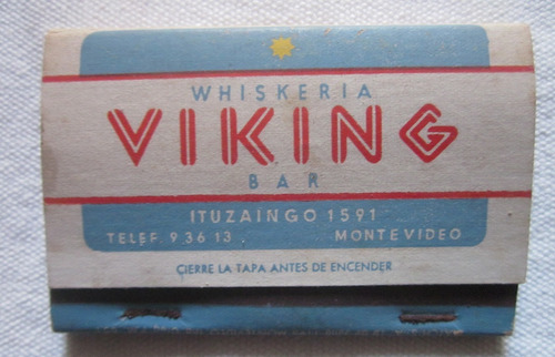 Antigua Caja De Fosforos Whiskeria Viking Montevideo