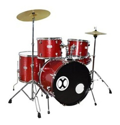 Extreme Exbt074 Bateria Profesional Rojo Sparkle 5 Piezas