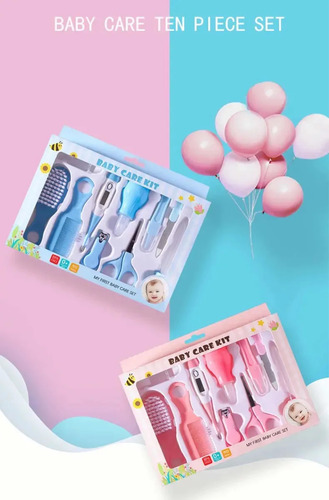 Kit 10 Pcs Higiene Cuidado Para Bebes Super Completo!! Rosa