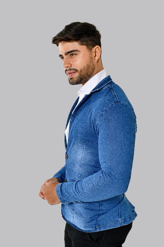 Blazer Masculino Casual Slim Fit Com Elastano
