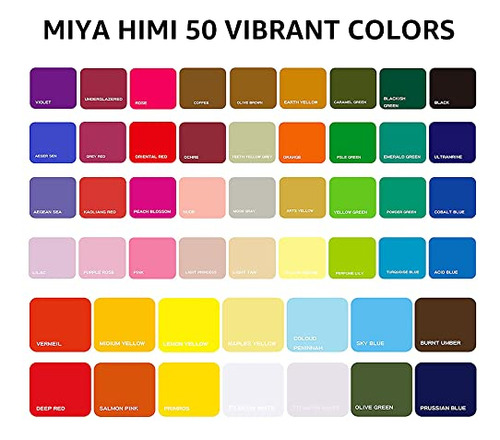 Set De Pintura Gouache Himi, 50 Colores (14 Colores X 6...
