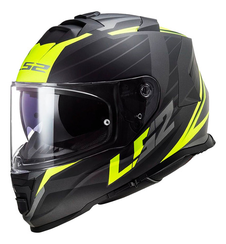 Casco Moto Ls2 Ff800 Storm Nerve Negro Amarillo Matte