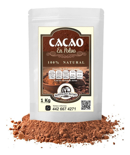 Puro Cacao Natural En Polvo Sin Azúcar Calidad Premium 5 Kg