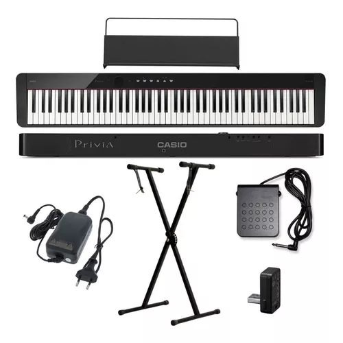 Piano Digital Casio Privia PX-S1100 Branco Kit Completo - Super Sonora