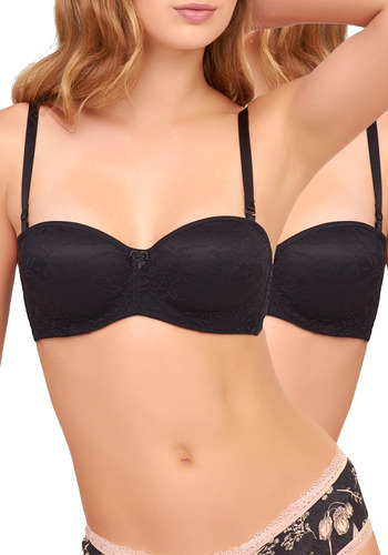 Pack 2 Sostén Copa C Balconet Strapless Intime 96730 - Moda
