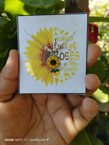 Girasol Esmaltado En Plata