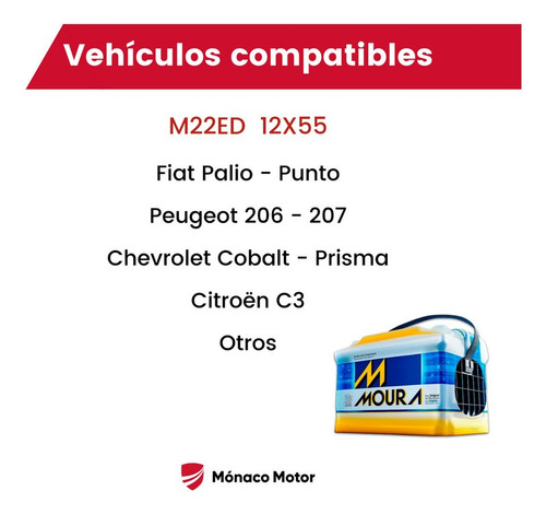 Batería Moura M22ed 12x55 - Volkswagen Virtus