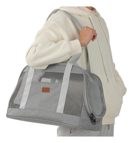 Hsc Pet Bolsa Para Gatos, Color Gris Claro, Con Lados Suaves