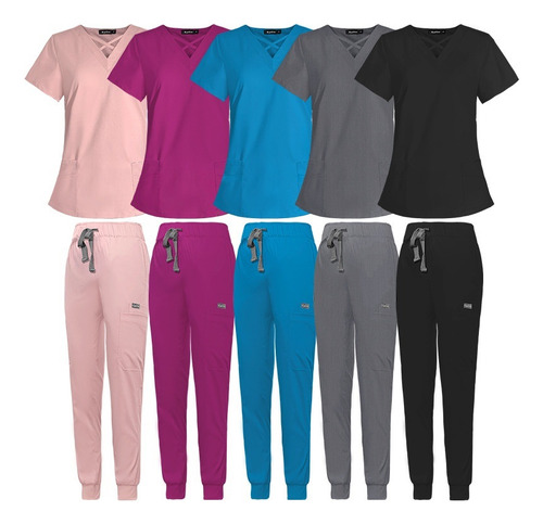 Conjunto De Uniformes De Enfermería Transpirables Para Mujer
