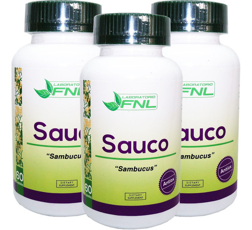 Sauco 180 Caps 3 Frascos Antioxidante Natural Tos Gripe