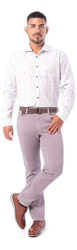 Pantalon Clasico Drill Stretch Hombre Relaxed Confort