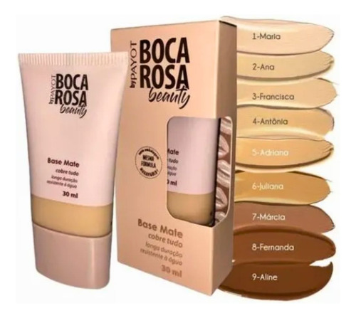 Boca Rosa Payot Base Mate Facial Líquida Alta Cobertura Nº 4