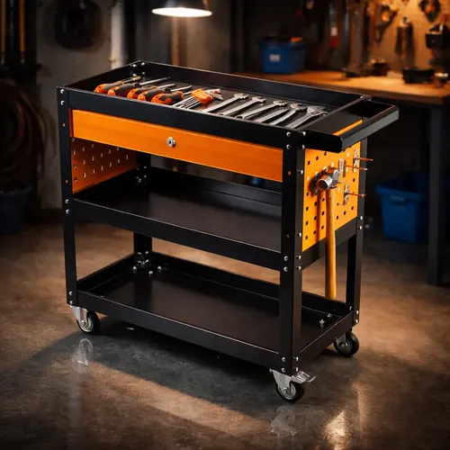 Carrinho Ferramentas Forte P/ Mecânico Oficina Aberto 120kg Preto