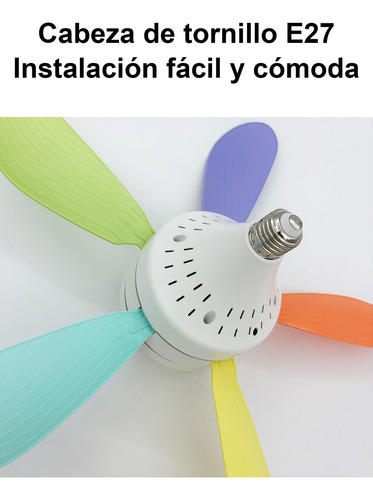 Ventilador De Techo Con Luz Lampara De Ventilador E27 30w