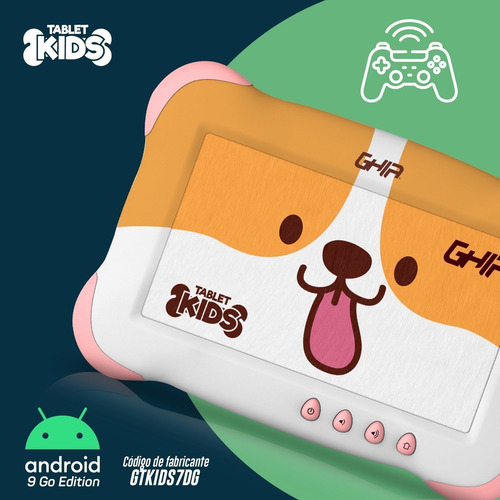 Imagen 4 de 5 de Tablet Para Niños Ghia 7 Pulgadas A50 Quadcore 1gb Ram 16gb Almacenamiento 2camaras Wifi De Perrito Kits