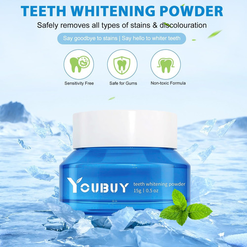 Polvo Blanqueador De Dientes Con Probióticos Aliento Fresco