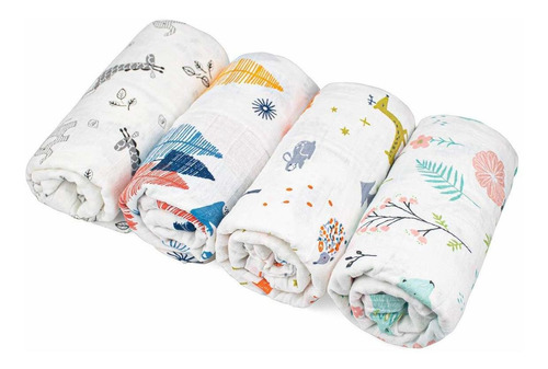   Pack Baby Muslin Swaddle Blankets, Soft Unisex Swaddl...