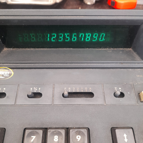 Imagem 5 de 10 de Calculadora Bancada Sharp Compet 2109 Antiga Visor Verde Fun