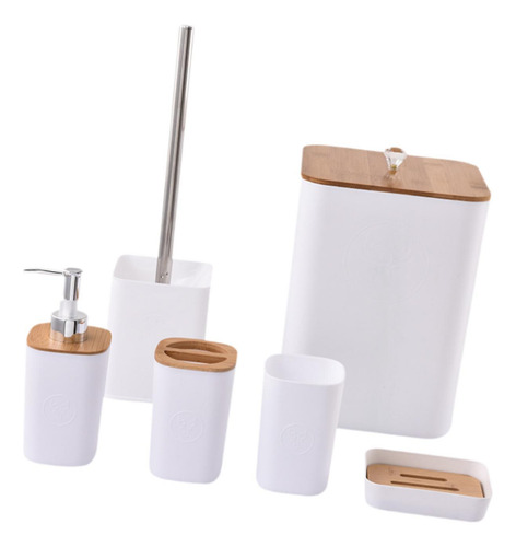 6 Piezas De Accesorios De Baño Set De Cepillo De Cuadrado