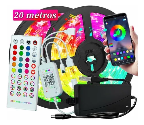 comprar Tira De Luz Led App Control Bluetooth 5050 Rgb 20m( 2x10m)