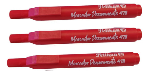 Marcador Permanente Pelikan Rojo Caja X 10 Pcs Ref. 418