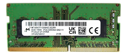 Memoria Ram Ddr4 8gb 3200mhz Sodimm Micron 