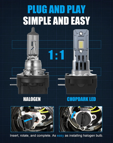 Bombillas Led Antiniebla Chopdark H11b, 50 W, 2000 Lm, 6500