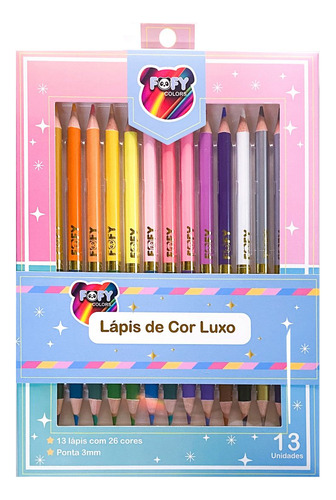 Lápis De Cor Luxo De 26 Cores - Fofy
