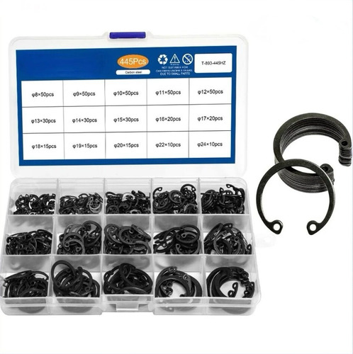 Set Seguros Anillos Retención Internos Tipo C 445 Pcs