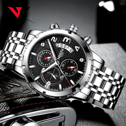 Reloj Pulsera Nibosi Deportivo De Lujo C/cronógrafo P/hombre