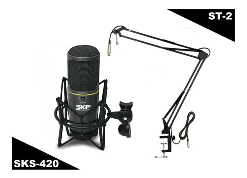 Kit Skp Microfono De Estudio Sks-420+ Soporte St-2+ Cable