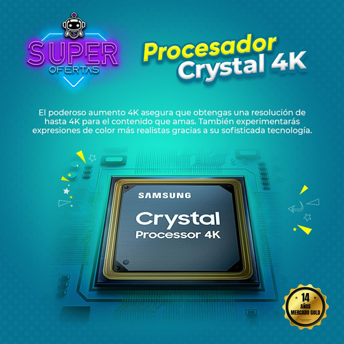 Imagen 4 de 7 de Tv Samsung 70 Cristal Uhd Smart 4k Modelo 2 0 2 1 - 70au7000