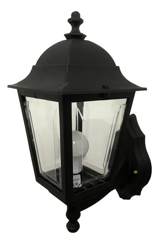 Aplique Exterior Farol Lampara E27 Siena 2 Negro Fuinyter 