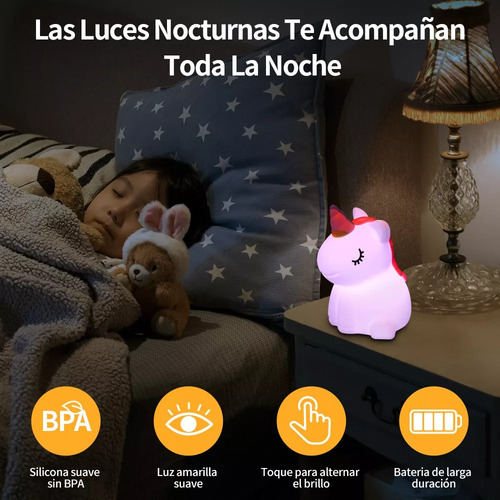 Lámpara De Noche Led De Silicona C/control Táctil Para Niños