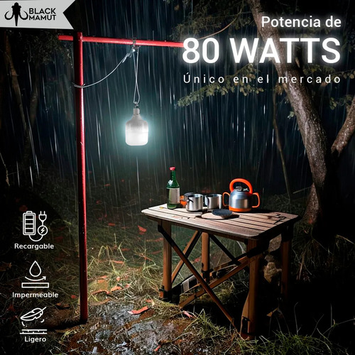 Set 6 Focos Portátil Multiuso Led Ahorrador Recargable 80w