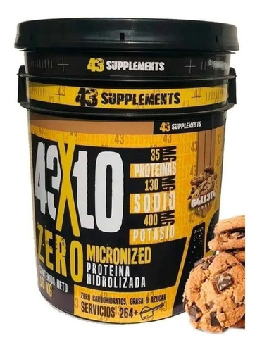 Imagen 1 de 1 de Suplemento en polvo 43 Supplements  Proteína Zero sabor galleta en cubeta de 10kg
