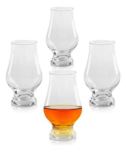 Vasos De Vidrio Para Whiskey 4 Piezas En Forma De Tulipán,
