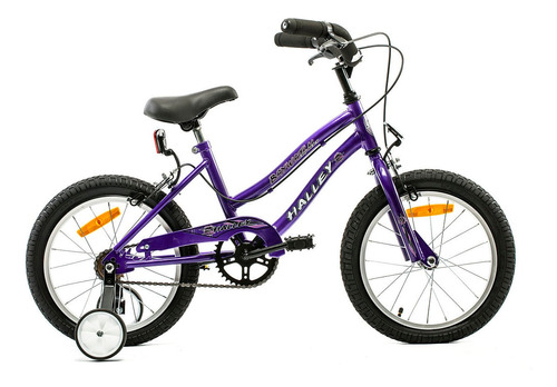 Bicicleta playera infantil Halley Baywatch 19057 R16 color violeta con ruedas de entrenamiento  