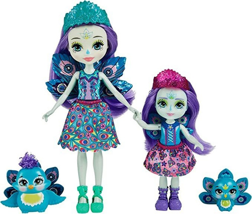 Enchantimals Patter & Piera Peacock Sister Dolls (6-in & 4-